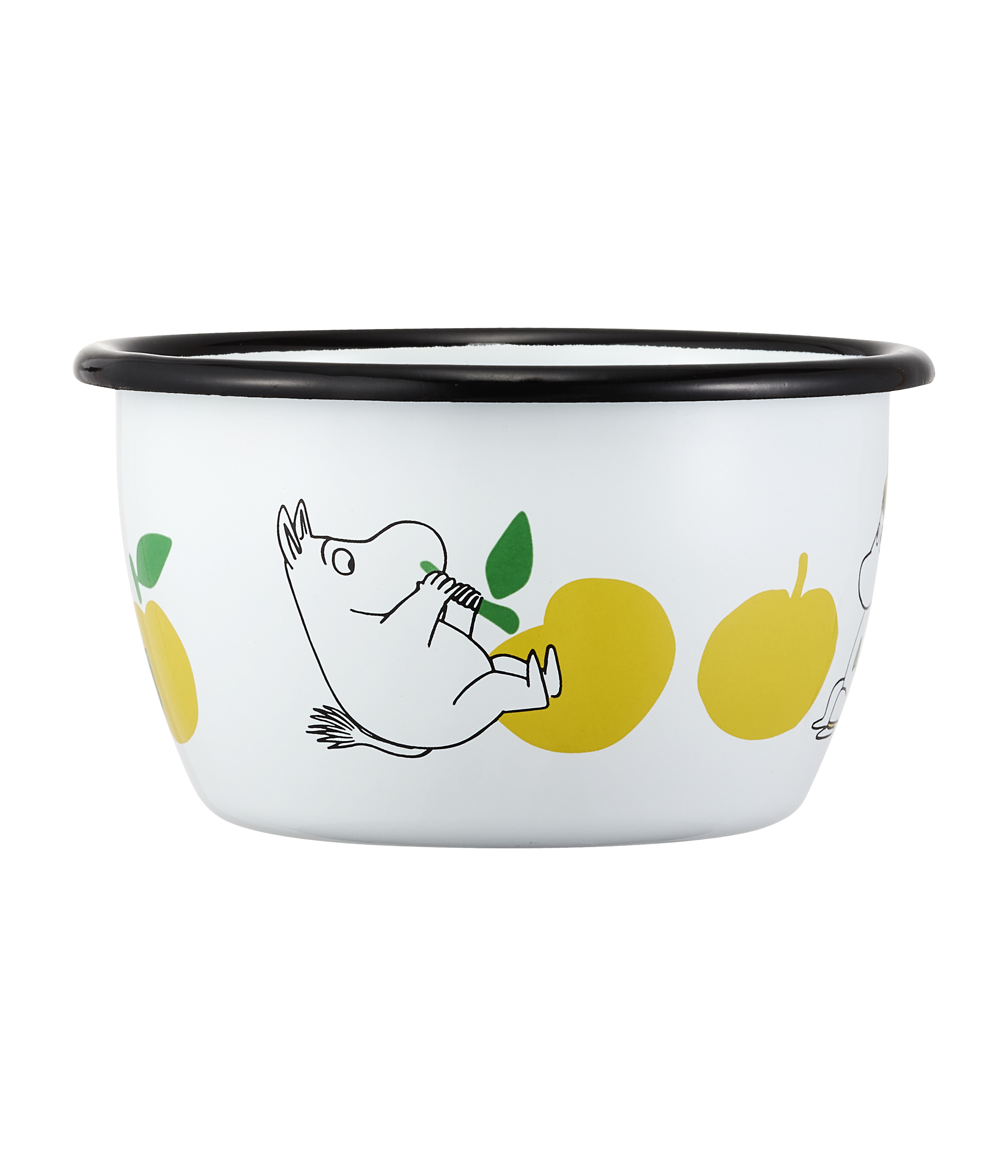 Moomin Enamel Bowl 3 dl - Joyfull Apples Yellow