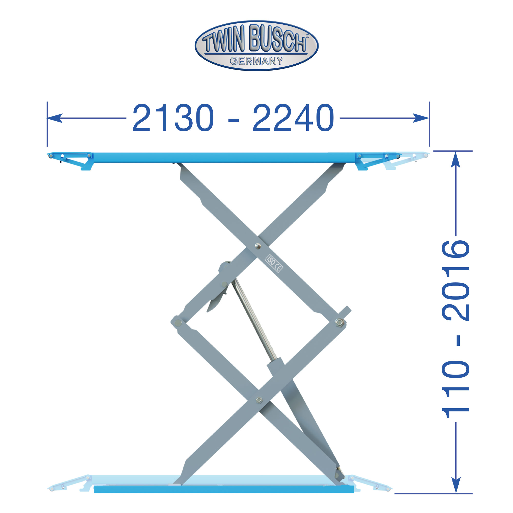 Saxlyft fullhöjd 2 meter 3,5 t (BLÅ) - 16