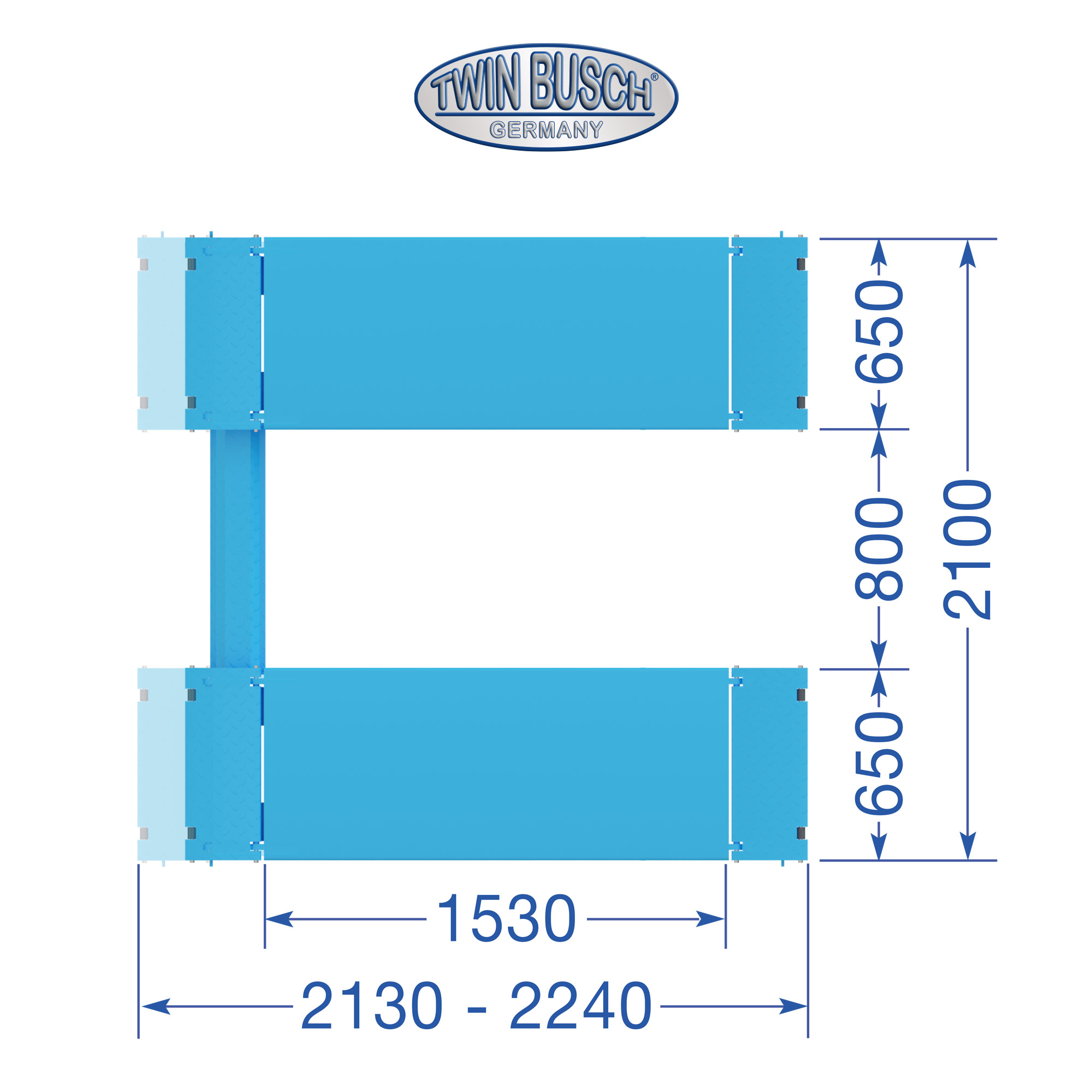 Saxlyft fullhöjd 2 meter 3,5 t (BLÅ) - 15