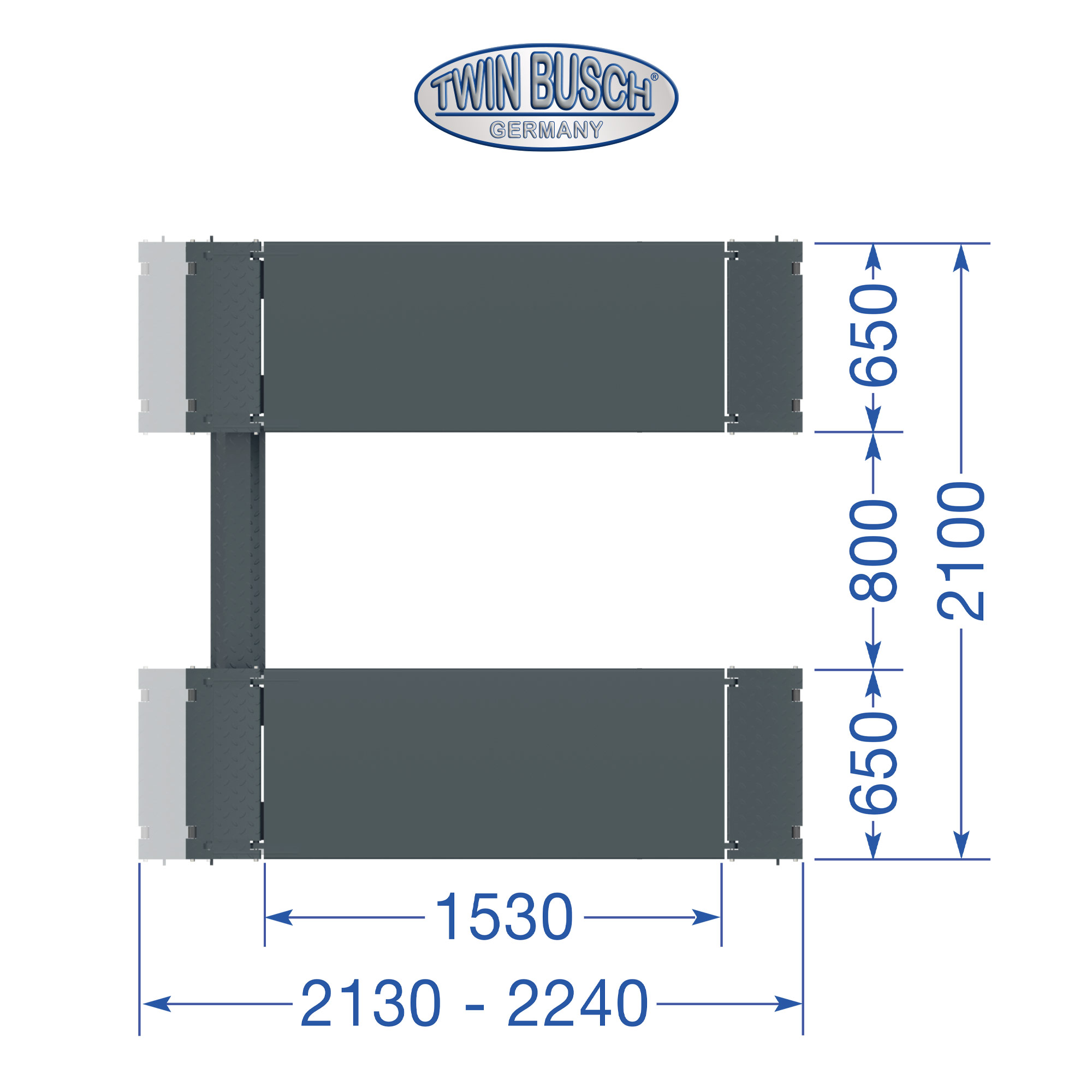 Saxlyft fullhöjd 2 meter 3,5 t (GRÅ) - 16