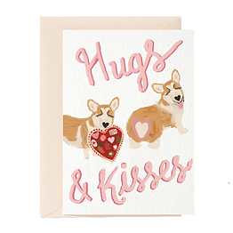 Hugs & Kisses Dogs Greeting Card