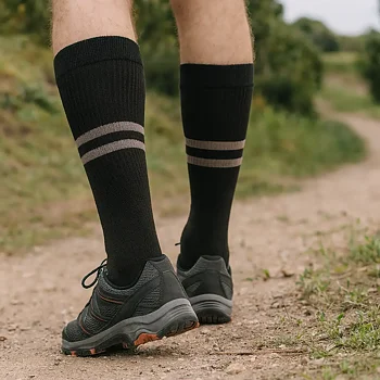 Tukisukat puuvillasta, kahdella raidalla 15–20 mmHg – 4 kpl pakkaus