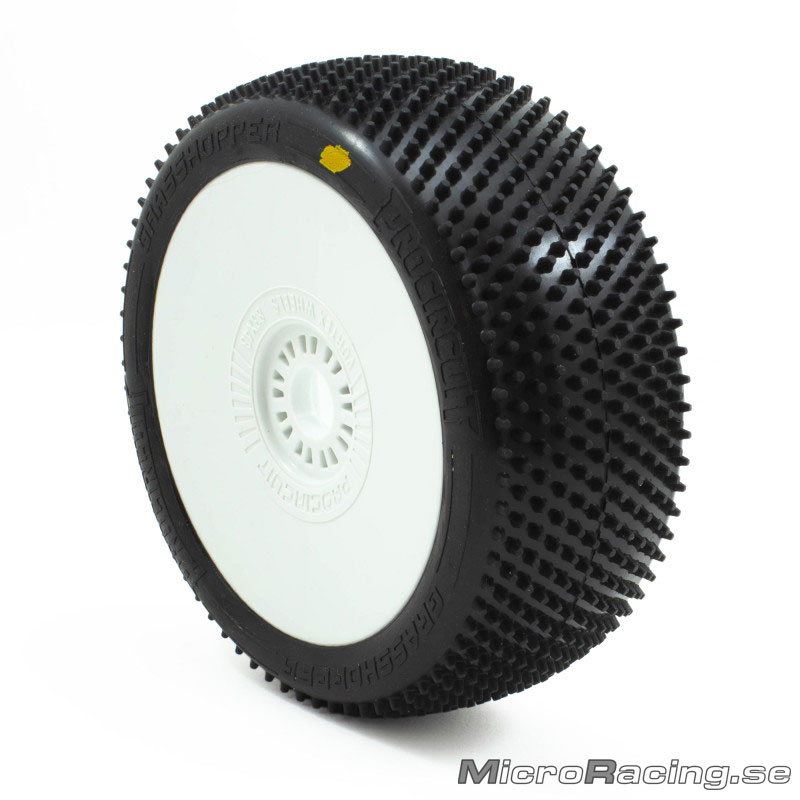 PROCIRCUIT - Grasshopper V4, Soft, 1/8 Off Road, Limmade, Vit Fälg, 1par