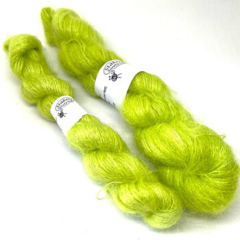Handfärgad Kidsilk  limegrön 