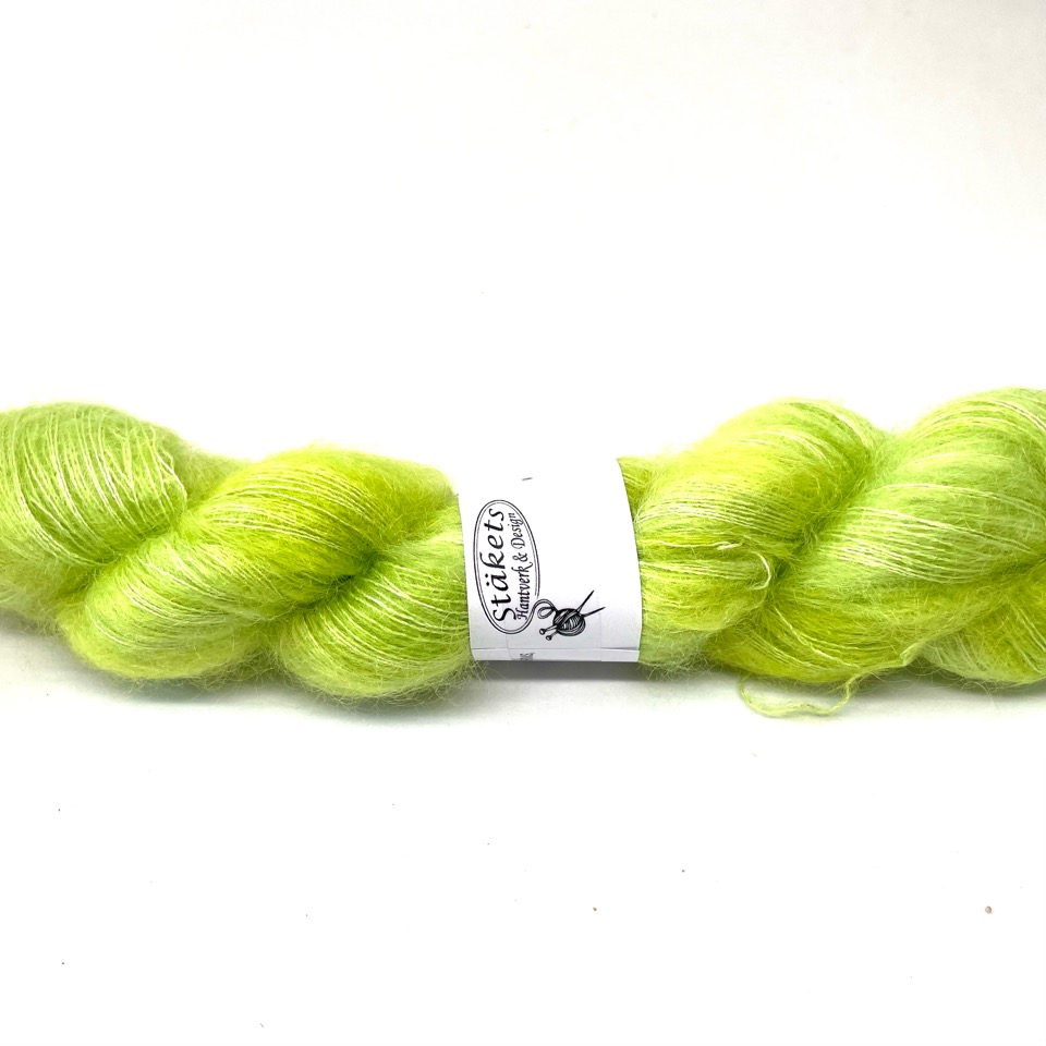 Handfärgad Kidsilk  ljus limegrön  - 2