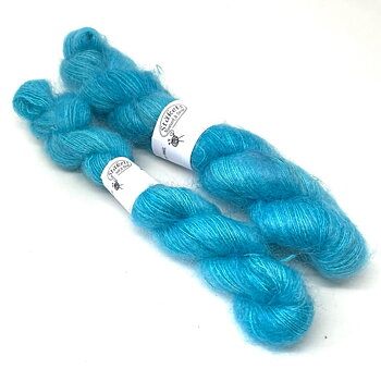 Handfärgad Kidsilk  turkos