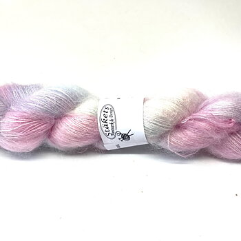 Handfärgad Kidsilk  ljust rosa, blå, lila