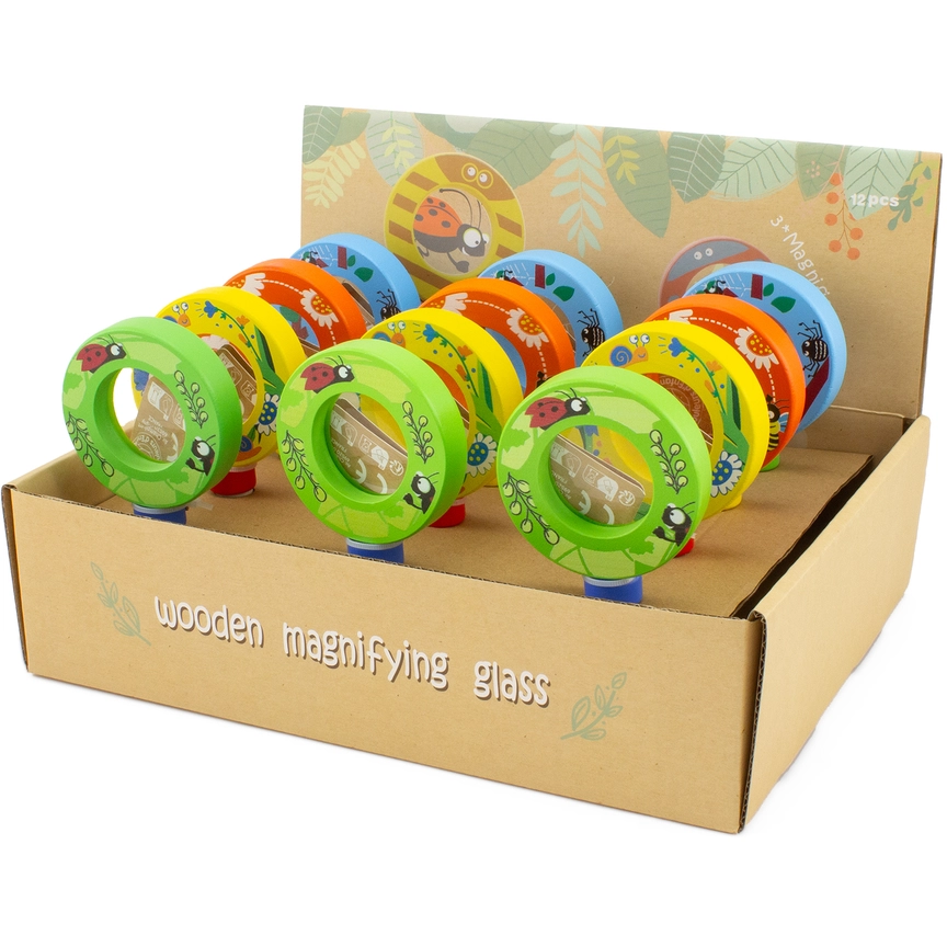 Förstoringsglas i trä från Ulysse Couleurs d'Enfance - orange bi 