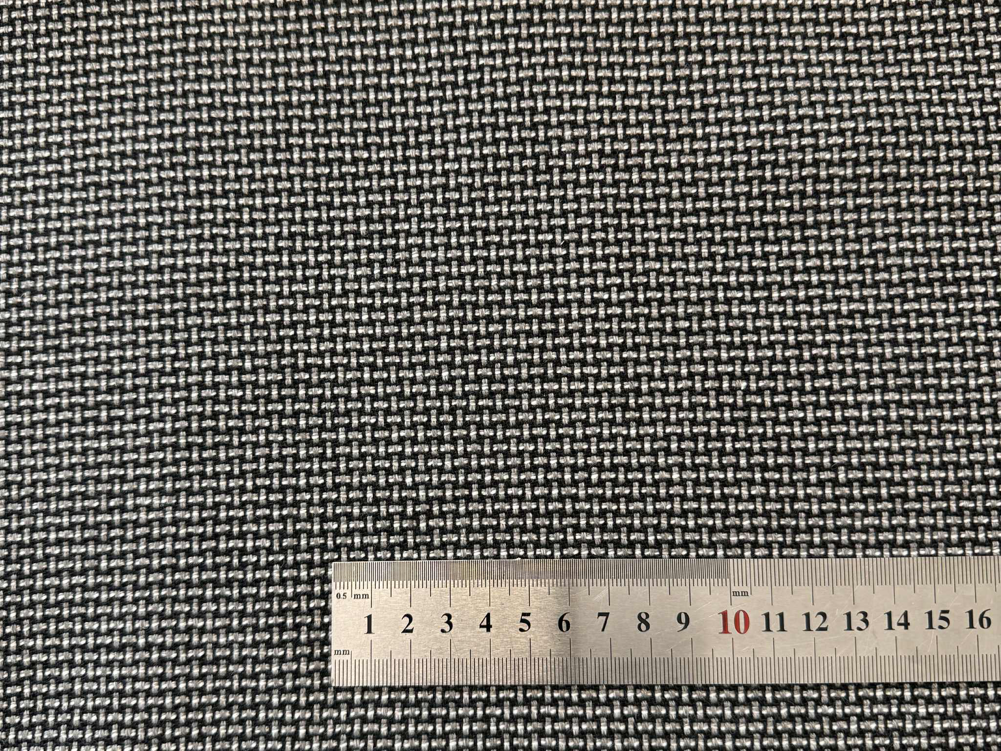 Tyg veteran gråsvart vävd 1,5 x 1,3m