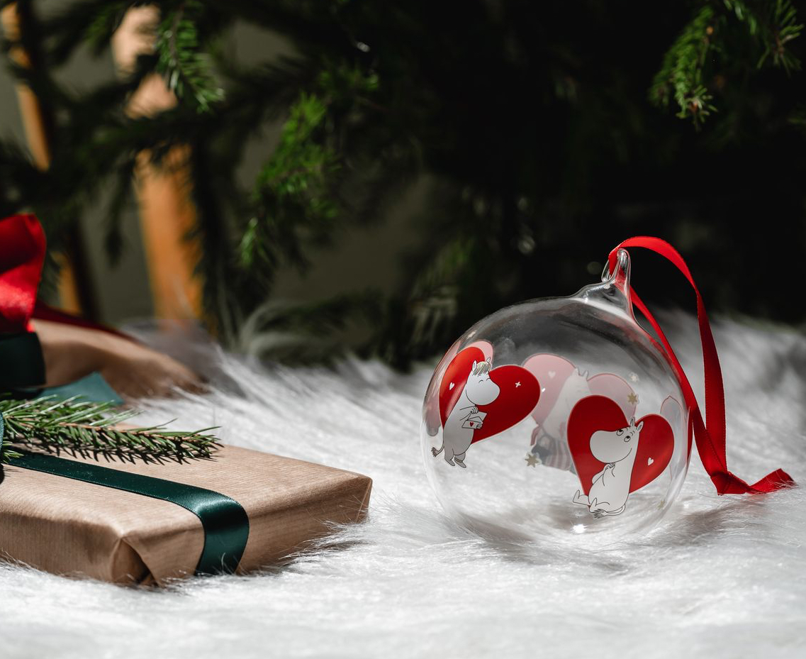 Moomin Christmas Tree Ball 9 cm - Heart - 4