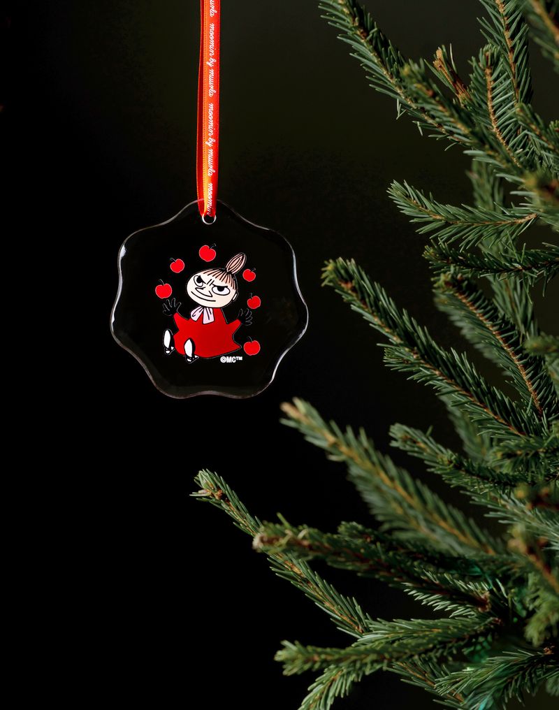 Moomin Hanging Glass Christmas Decoration - Little My - 3