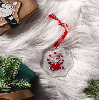Moomin Hanging Glass Christmas Decoration - Little My
