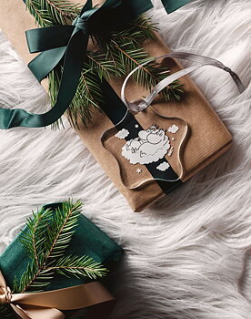 Moomin Hanging Glass Christmas Decoration - Moomintroll & Snorkmaiden