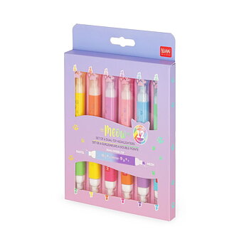 Meow Highlighters, sæt med 6 highlighters (12 farver)