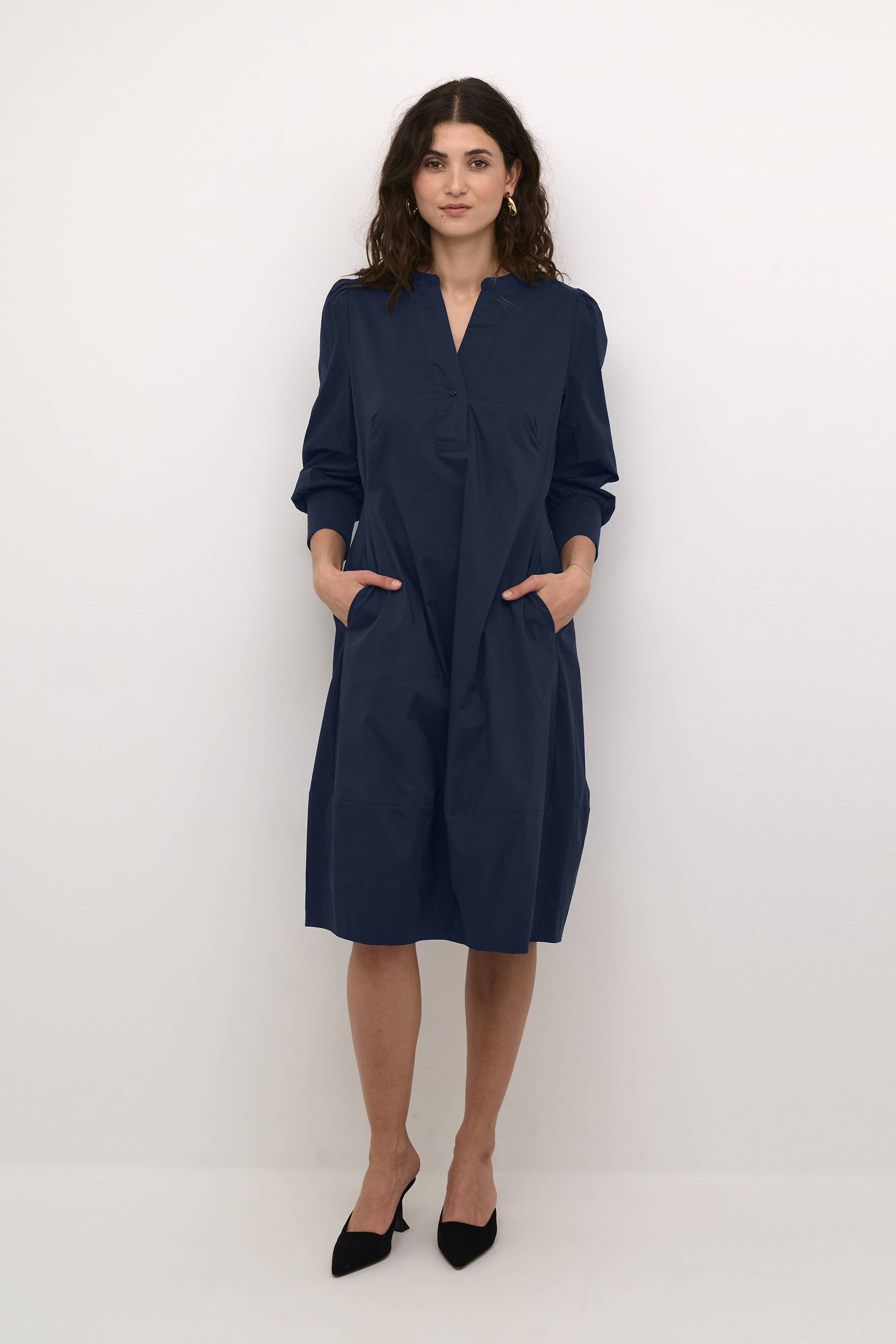 CUantoinett Dress Blue Iris  Mörkblå klänning med fickor - 4