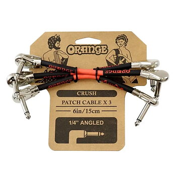 ORANGE Crush Patch Cable Angled 15cm (3-Pack) 