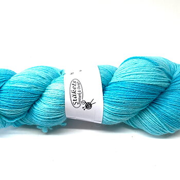 Handfärgad Stäket Sock turkos