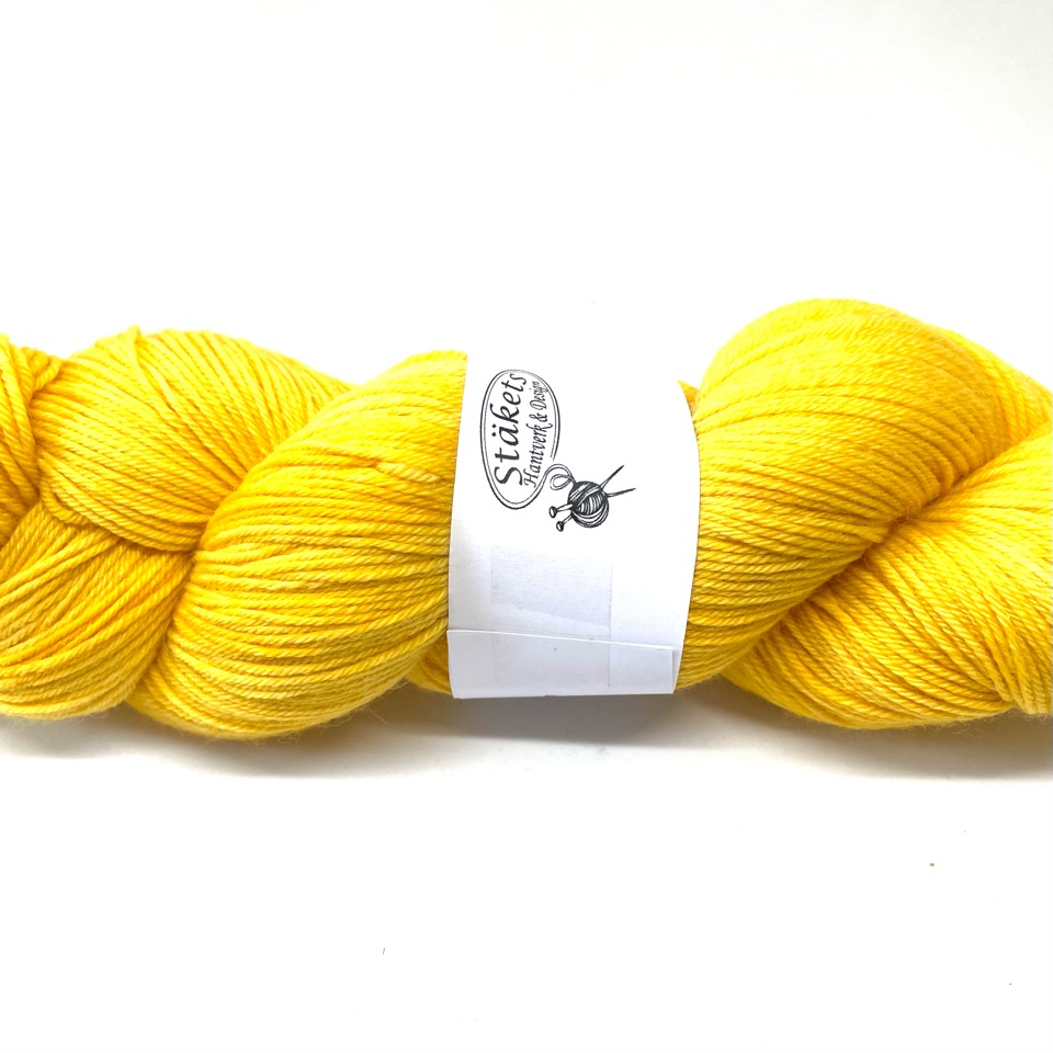 Handfärgad Stäket Sock gul