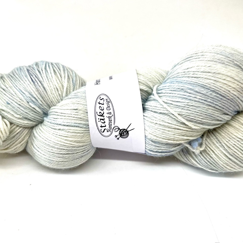 Handfärgad Stäket Sock ljust ljusblå