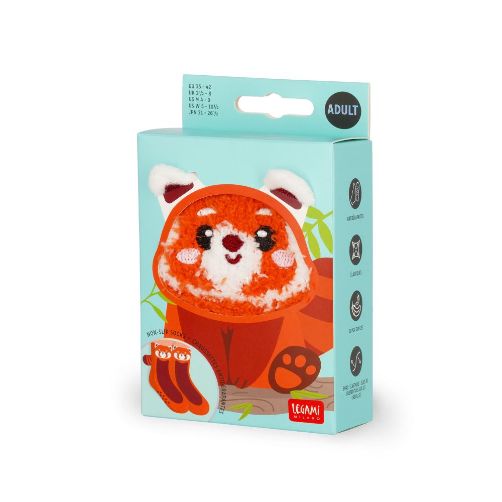 It´s a match, non slip socks, Red Panda (vuxen) - 4