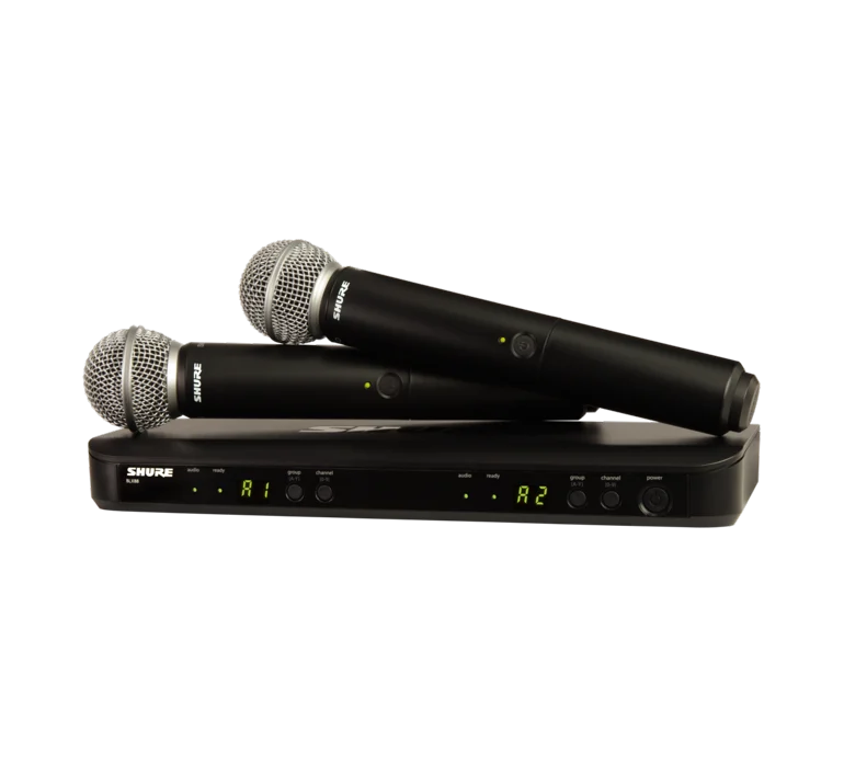 Shure BLX288-SM58 dual receiver med 2x PG58 / SM58 (S8 -823-832MHz or K3E - 606-630Mhz)) - 10