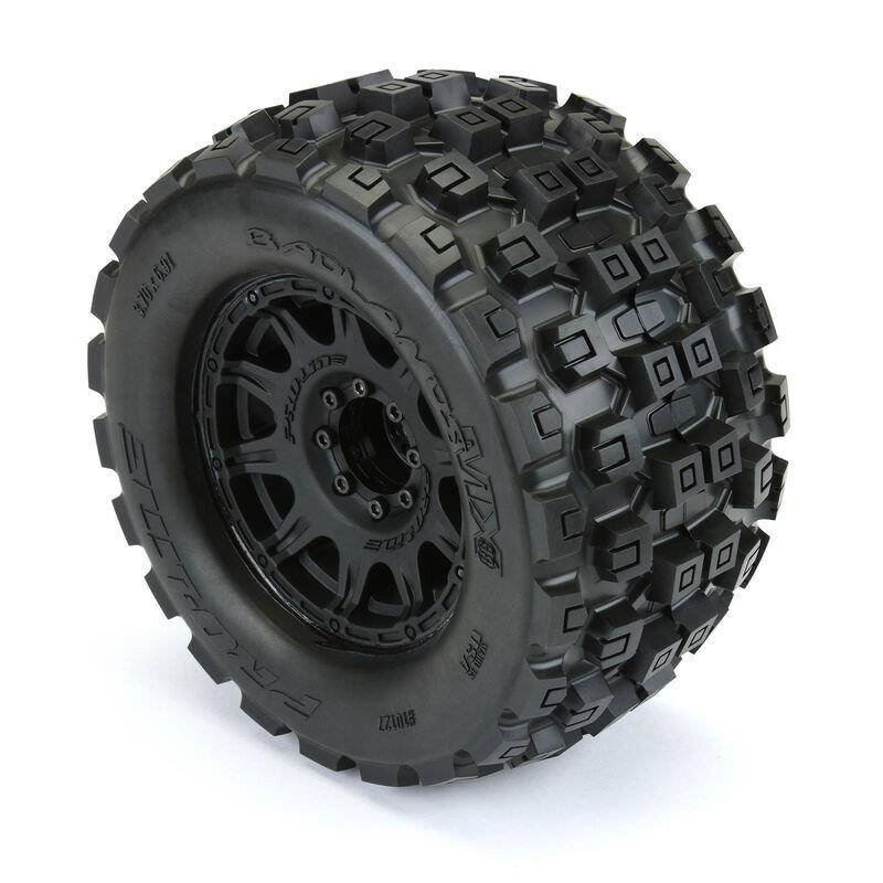 Pro-Line 1/8 Badlands MX38 F/R 3.8inch MT Tires Mounted 17mm Black Raid (2) - 4