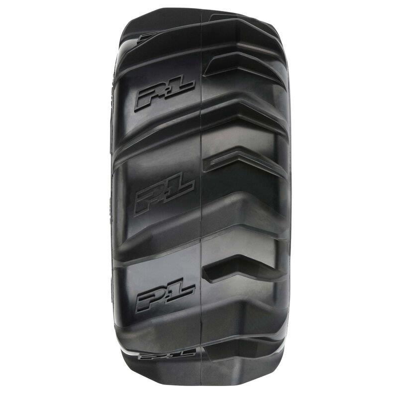Pro-Line 1/8 Dumont F/R 3.8inch MT Tires Mounted 17mm Black Raid (2) - 2