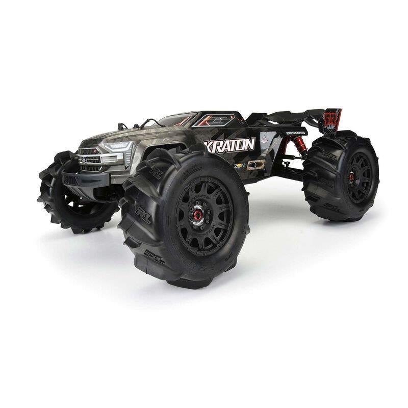 Pro-Line 1/8 Dumont F/R 3.8inch MT Tires Mounted 17mm Black Raid (2) - 6