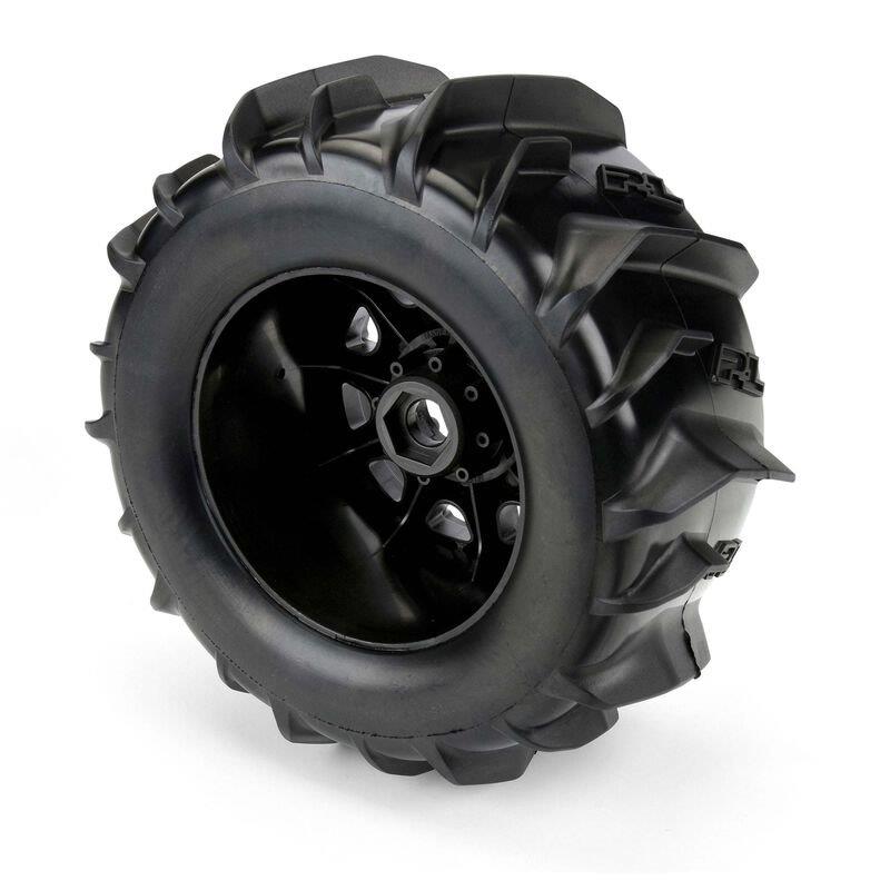 Pro-Line 1/8 Dumont F/R 3.8inch MT Tires Mounted 17mm Black Raid (2) - 4