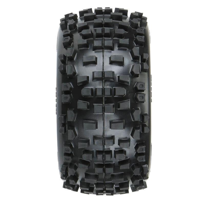 Pro-Line 1/8 Badlands F/R 3.8inch MT Tires Mounted 17mm Black Raid (2) - 2