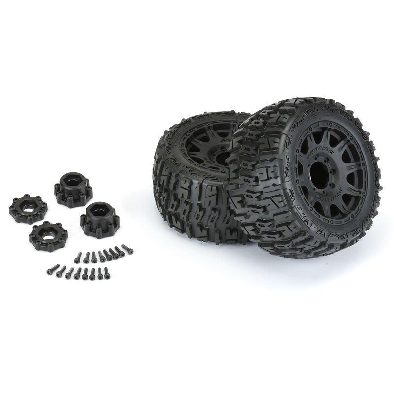 Pro-Line 1/8 Trencher LP F/R 3.8inch MT Tires Mounted 17mm Black Raid (2) - 4