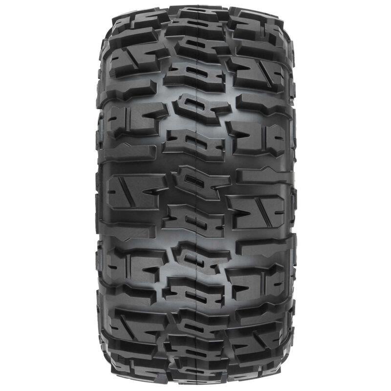 Pro-Line 1/8 Trencher LP F/R 3.8inch MT Tires Mounted 17mm Black Raid (2) - 2