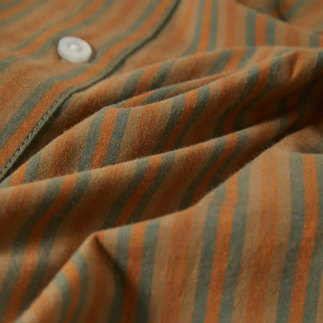 Brixton - Charter Stripe Shirt Rustic Caramel / Night Sage - 4