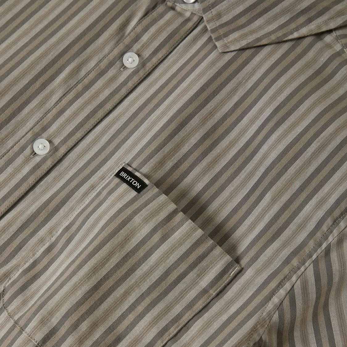 Brixton - Charter Stripe Shirt Charcoal Grey - 5