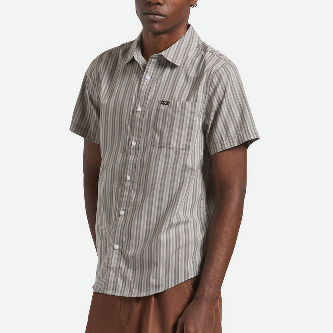 Brixton - Charter Stripe Shirt Charcoal Grey - 2