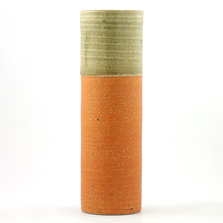 Lisa Larson (1960s) Unique Cylinder Vase with Incised Decor 32 cm