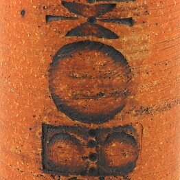Lisa Larson (1960s) Unique Cylinder Vase with Incised Decor 32 cm