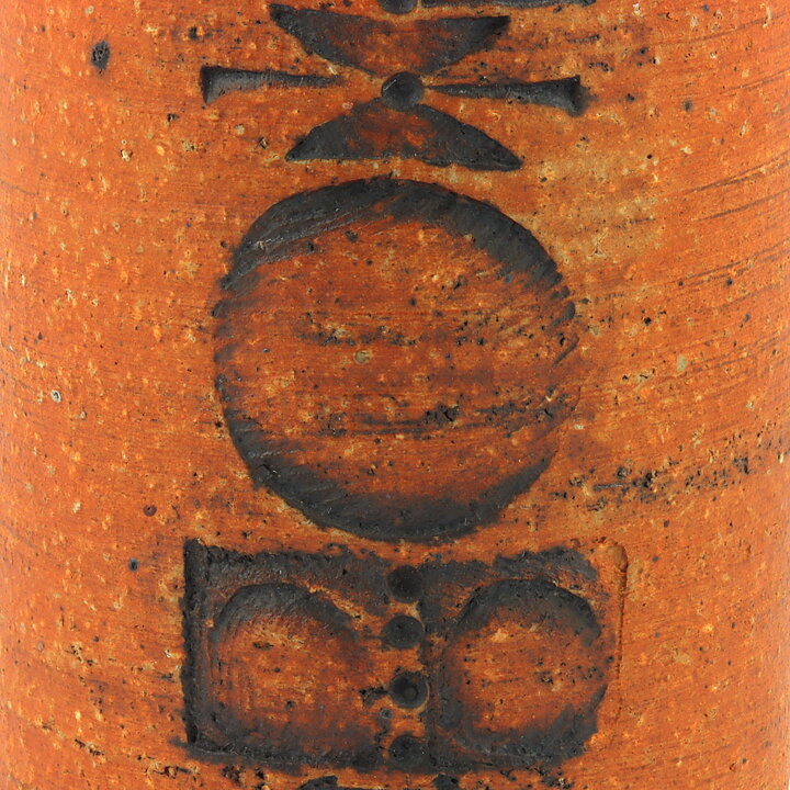 Lisa Larson (1960s) Unique Cylinder Vase with Incised Decor 32 cm