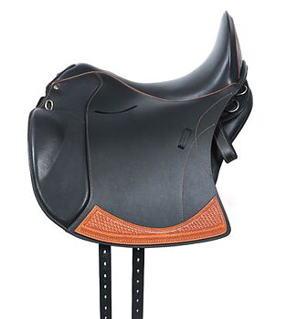 Akademisk sadel l i läder med polyflexbom. Flexzone- Saddles "Espanola - 5 Utbytbara koppjärn