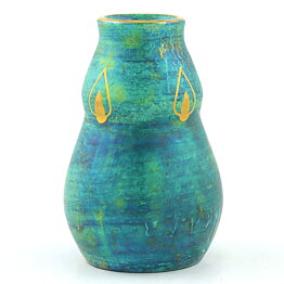 Josef Ekberg (1920s) Art Deco Vase with Green Luster Glaze 13 cm