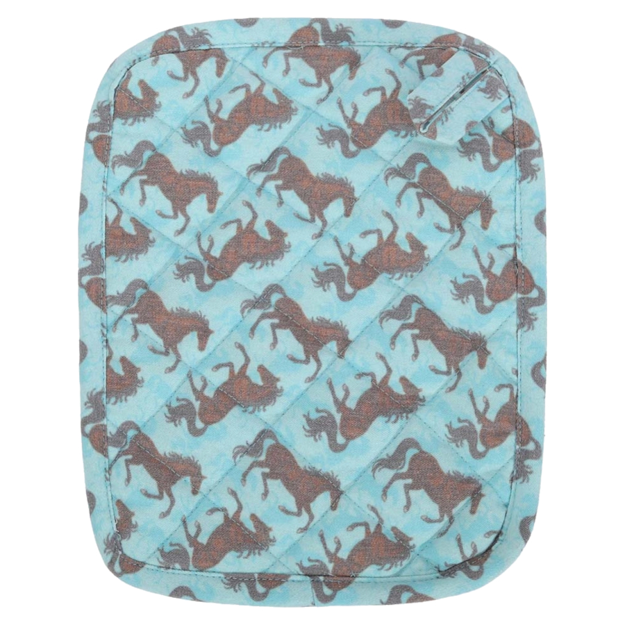 Kitchen Set AWST Intl Oven Mitt And Pot Holder Horse Motif Bay Horse Turquoise - 2