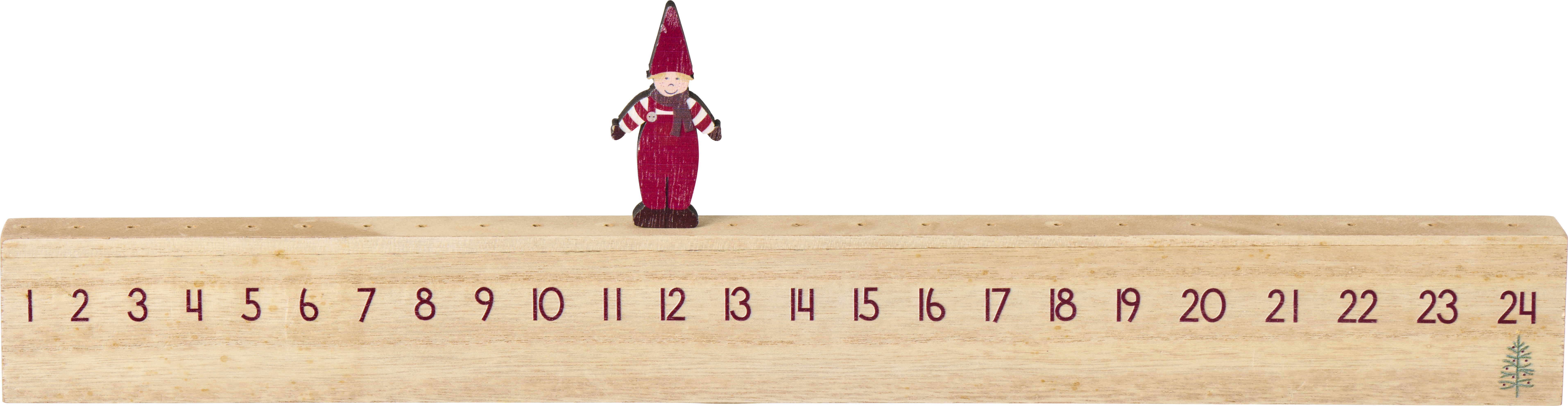 Julkalender - Kalender med gående tomte 1-24  - 2