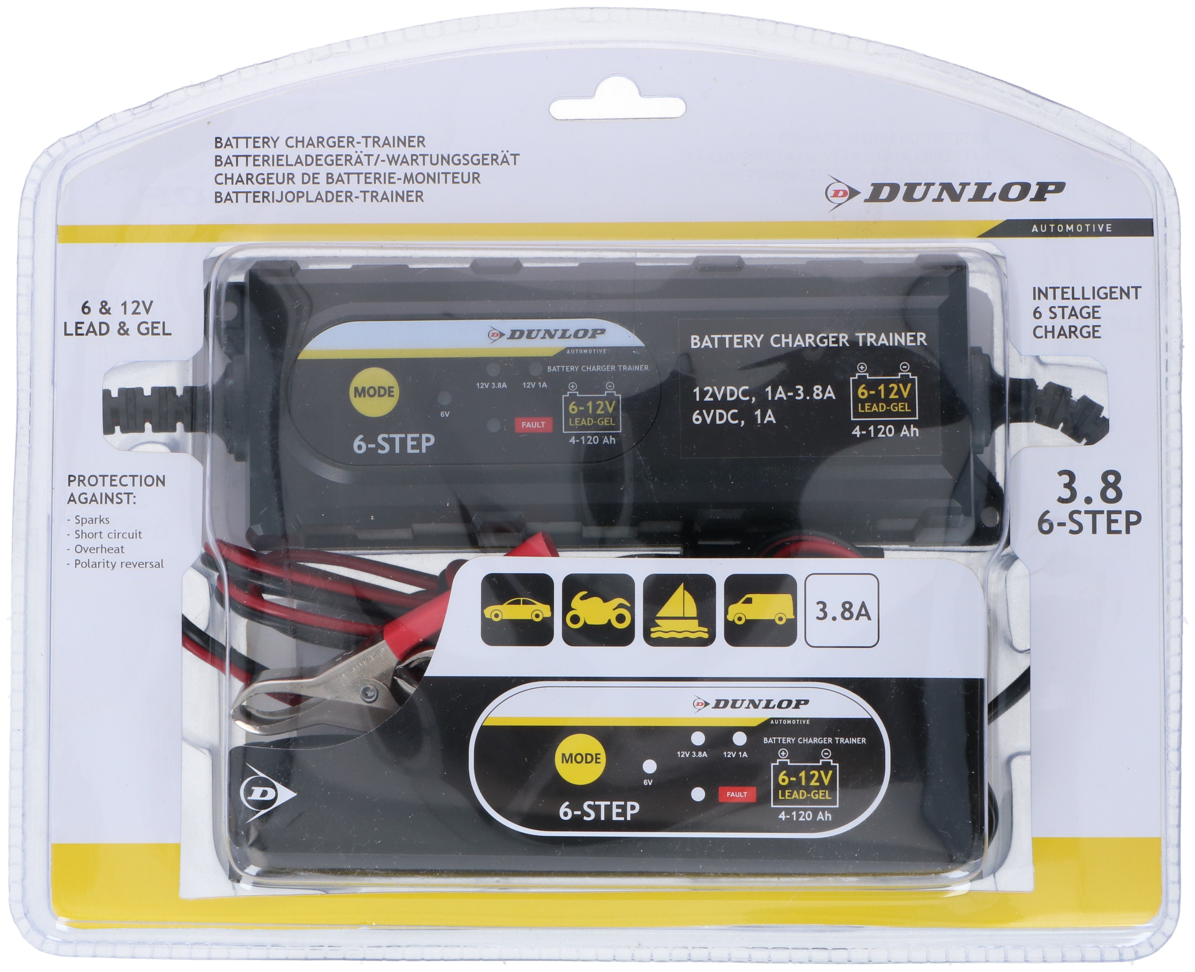 DUNLOP Smart Laddare 3.8A 6/12V - 6