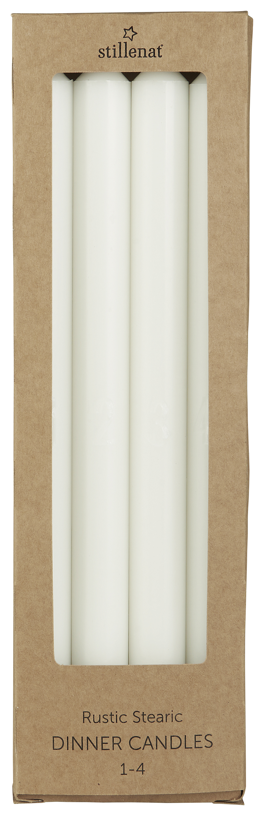 Advent candles with embossed numbers 1-4 - White - Swan-labelled - 5