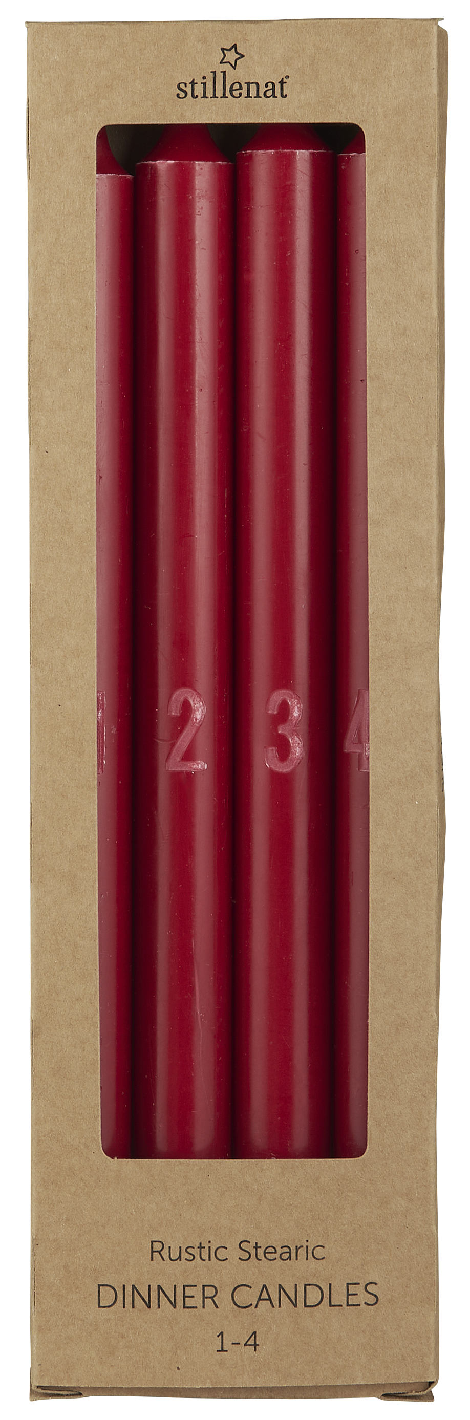 Adventsljus med präglade siffror 1-4 - Röda - Svanenmärkt - 2