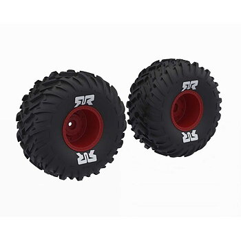 ARRMA dBoots Cut Chevron MT Tire Set Glued, Red