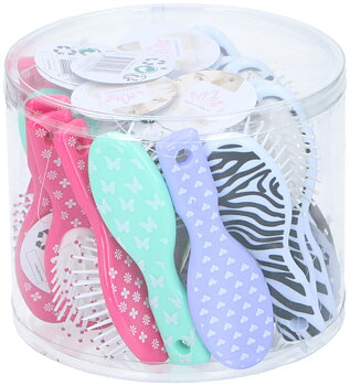 Mini hårborste Zebra/Mintgrön/Lila/Rosa 12,5 cm