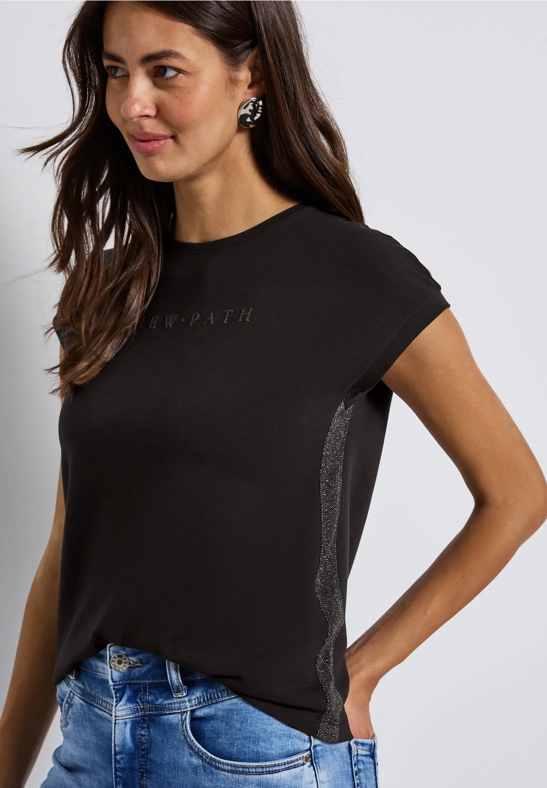 LTD QR Wording Shirt Shiny Letters - Deep Roast Brown - Street One