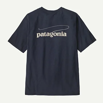 Patagonia Mens's Casting Logo Responsibili Tee - Smolder Blue
