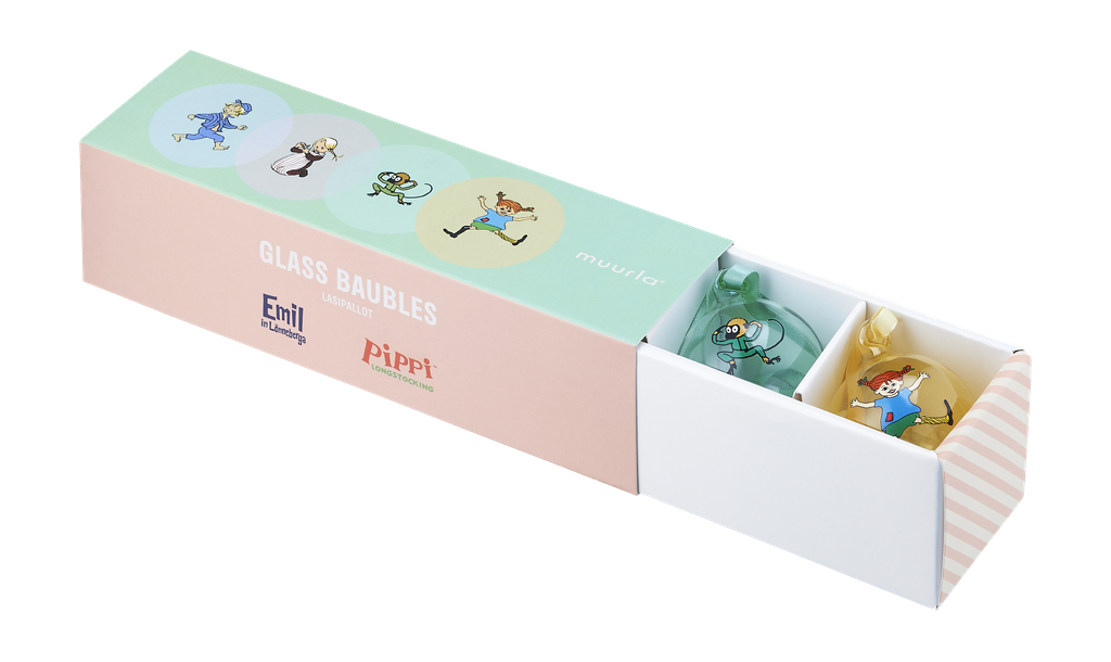 Pippi & Emil Julgranskulor - 4-Pack - 2
